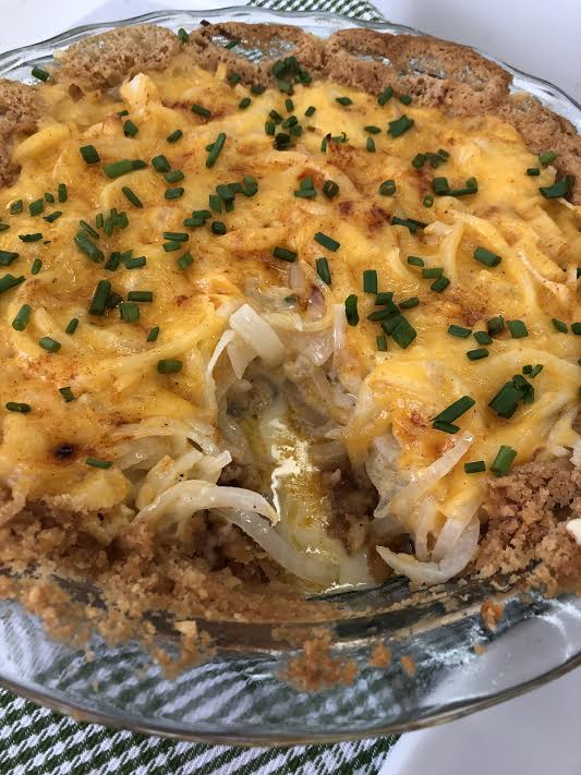 Redhead Says CHEDDAR AND RITZ CRACKER VIDALIA ONION PIE