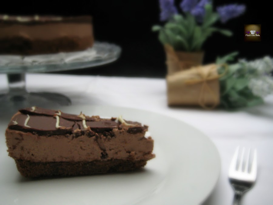Tarta de queso y chocolate sobre galleta SIN HORNO Chocolate