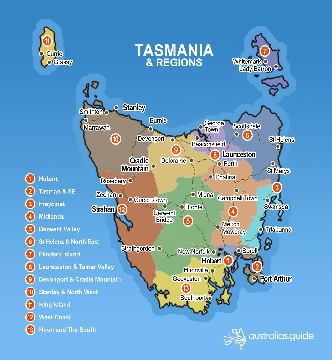 Map Of Tasmania Australia | World Image Map Of Tasmania Australia | World Image
