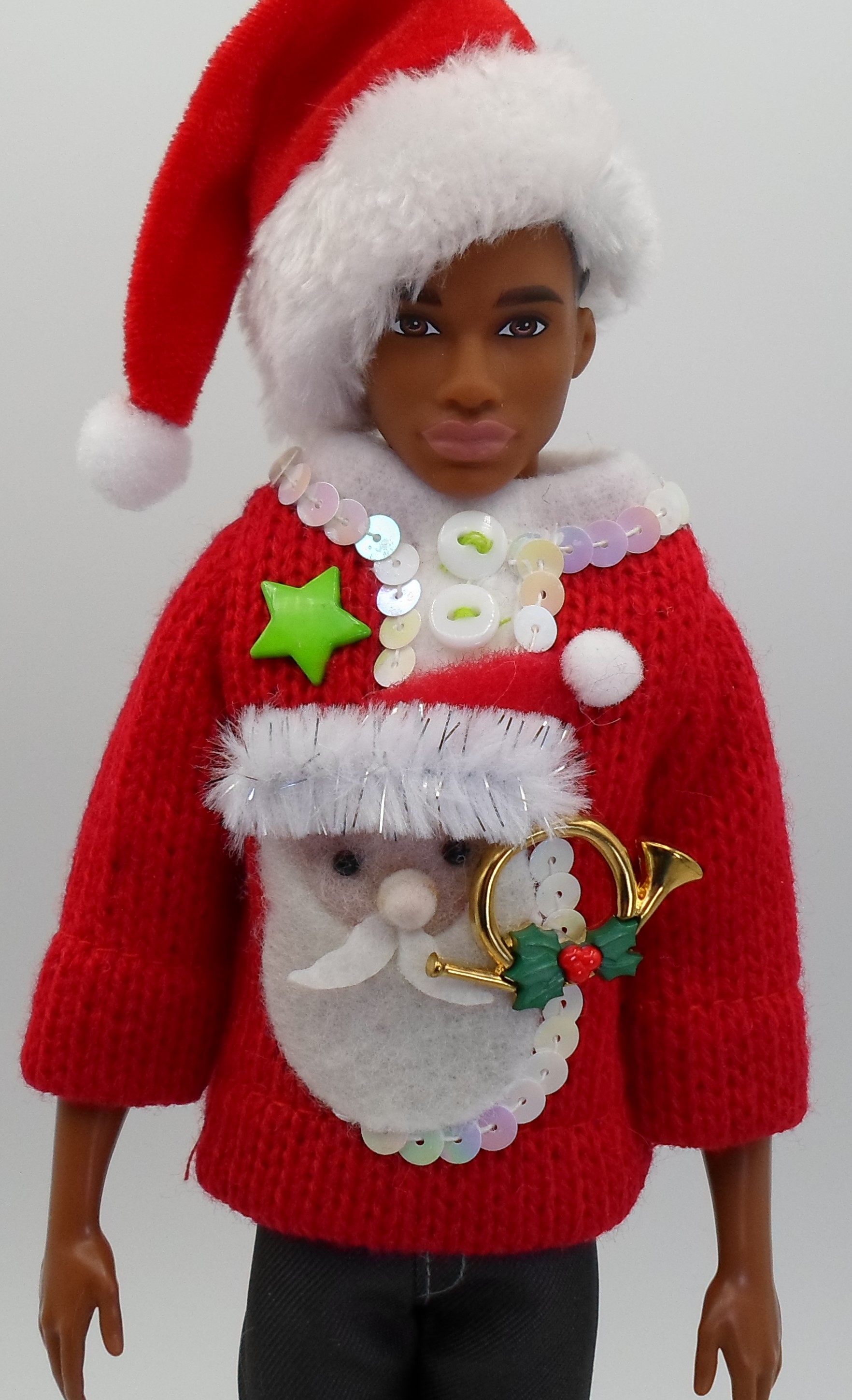 Clothing Custom, Handmade Ugly Christmas sweater for Barbie or Ken or