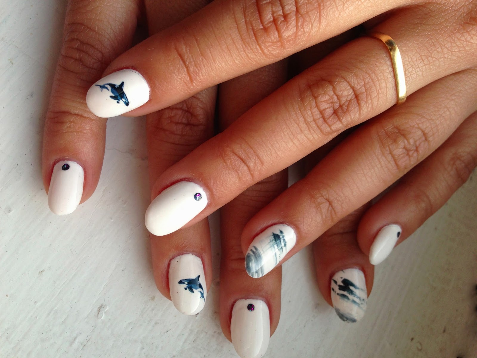 Instant Milk Killer Whale nail tattoos