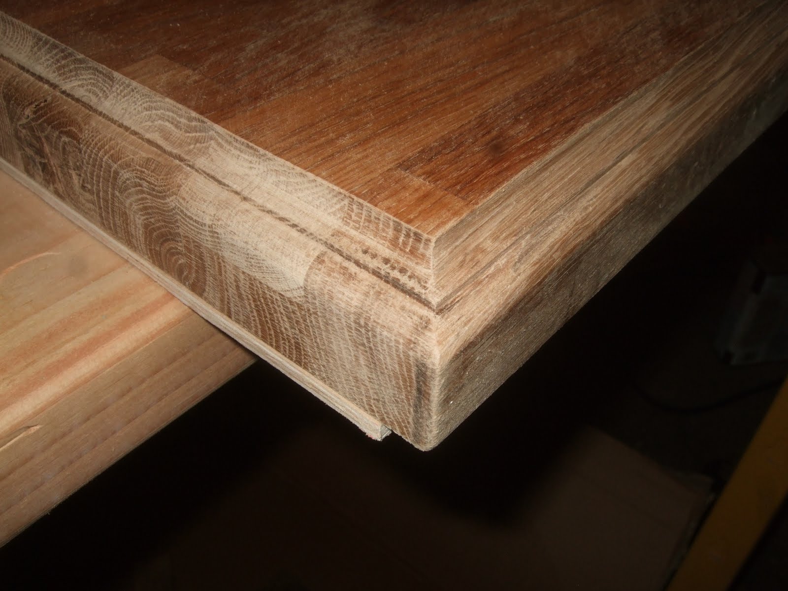 The Smiths Wood countertop routed and stained