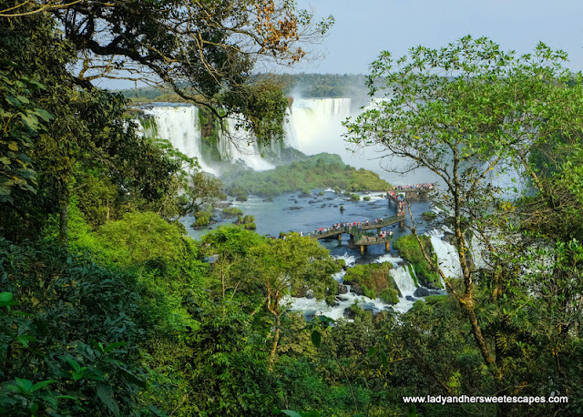 water walkway in Iguazu Falls Brazil side