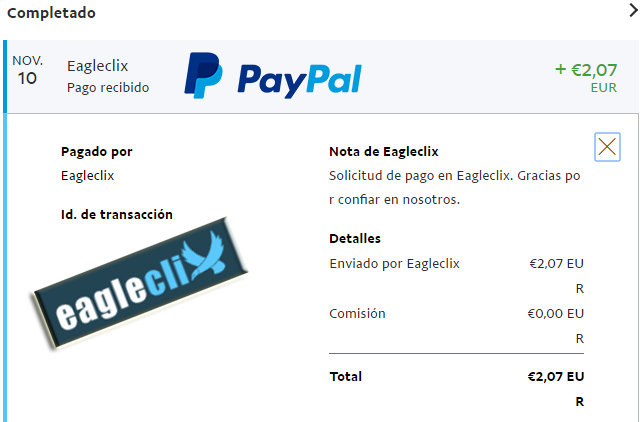 EagleClix Comprobante de pago