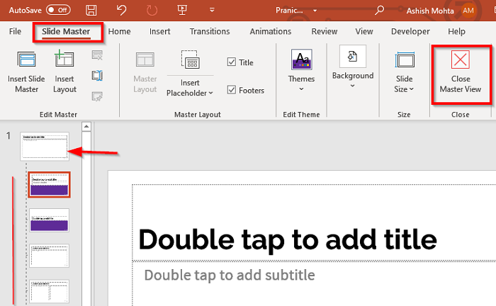 Modificare la formattazione della presentazione PowerPoint completa