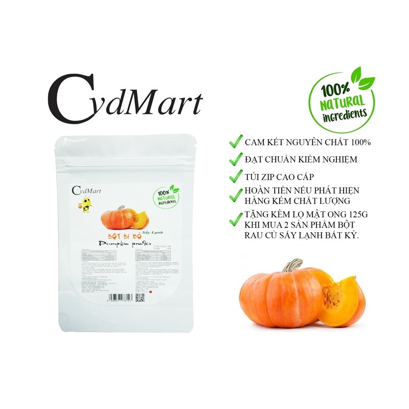 Cvdbeehoney Bột bí đỏ 100g