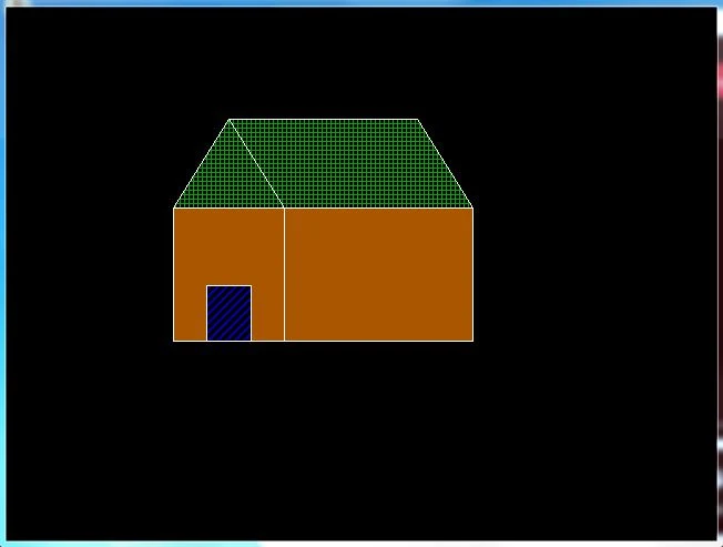 C graphics program to draw a a hut
