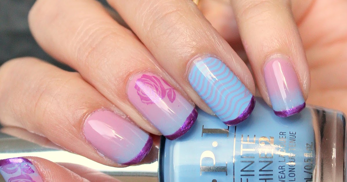 Nail Art │Blue, Pink and Purple Nail design [When Colors Collide ...