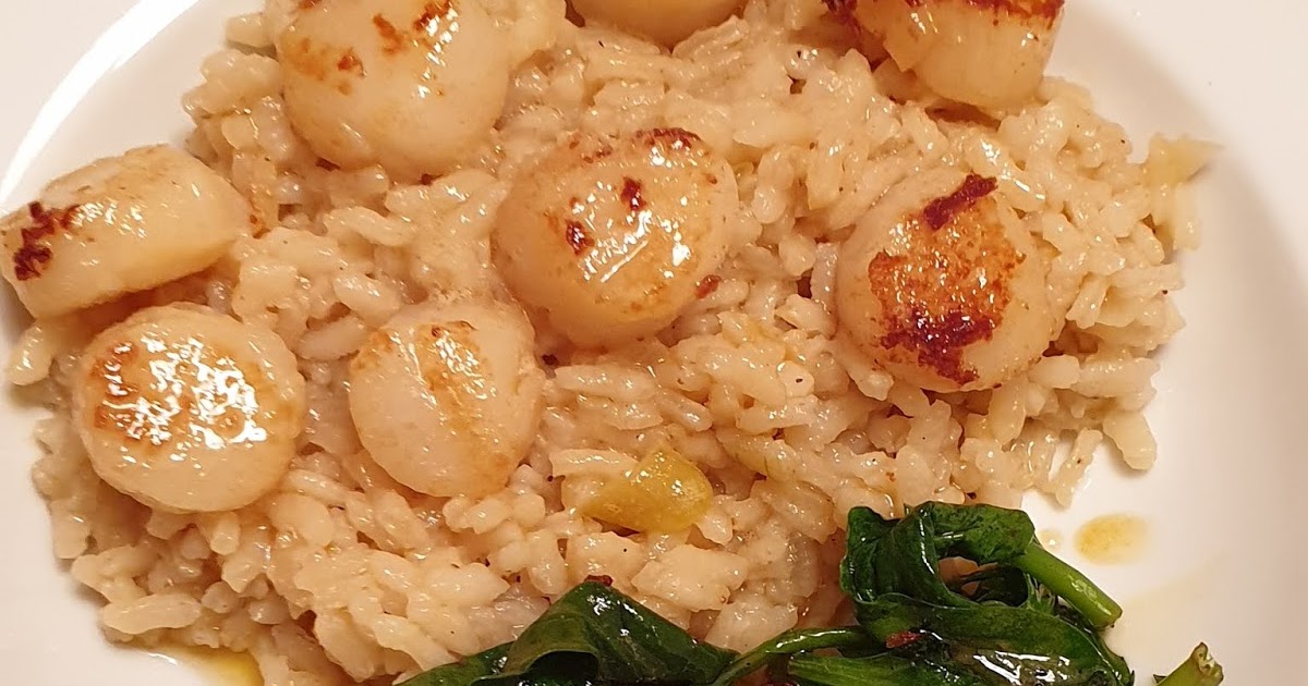 FGF Brown Butter Scallops with Parmesan Risotto.