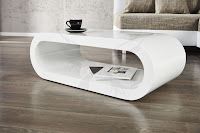 luxusny konferencny stolik v bielej lesklej farbe, dizajnový konferencny stolik
