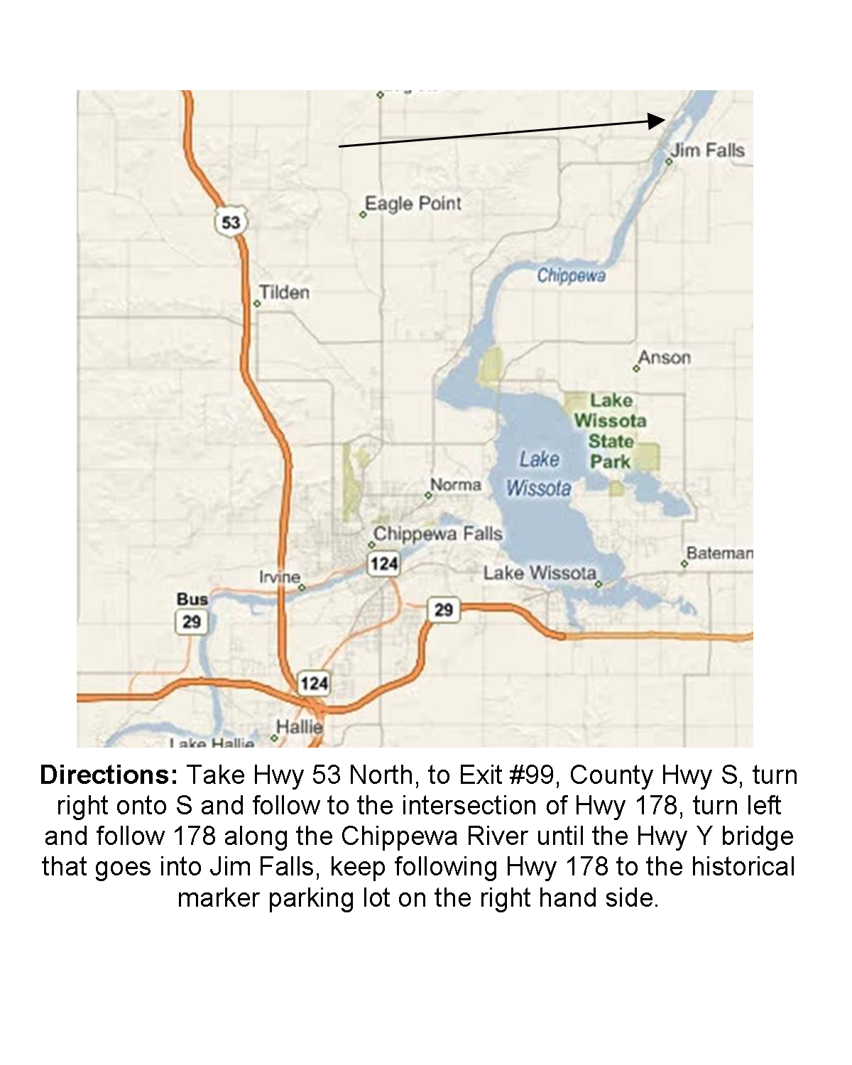 Jim Falls Whitewater Directions to Jim Falls Whitewater