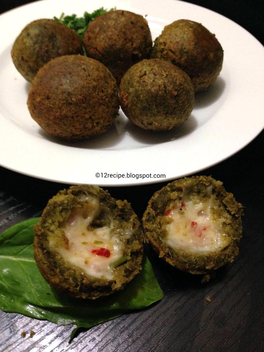 Spinach / Palak Cheese Balls Recipe Book