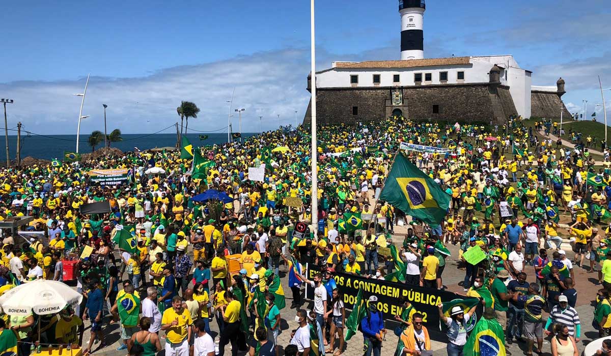 Protesto a favor de Bolsonaro é realizado em Salvador