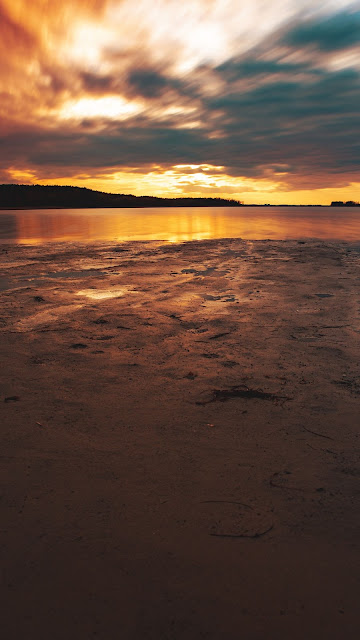 Sunset Lake Twilight Wallpaper Background