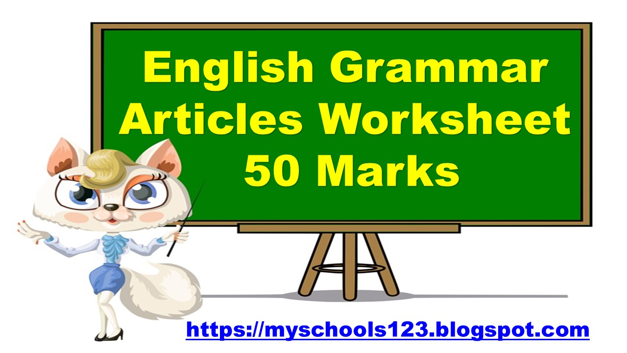 Articles Worksheet English