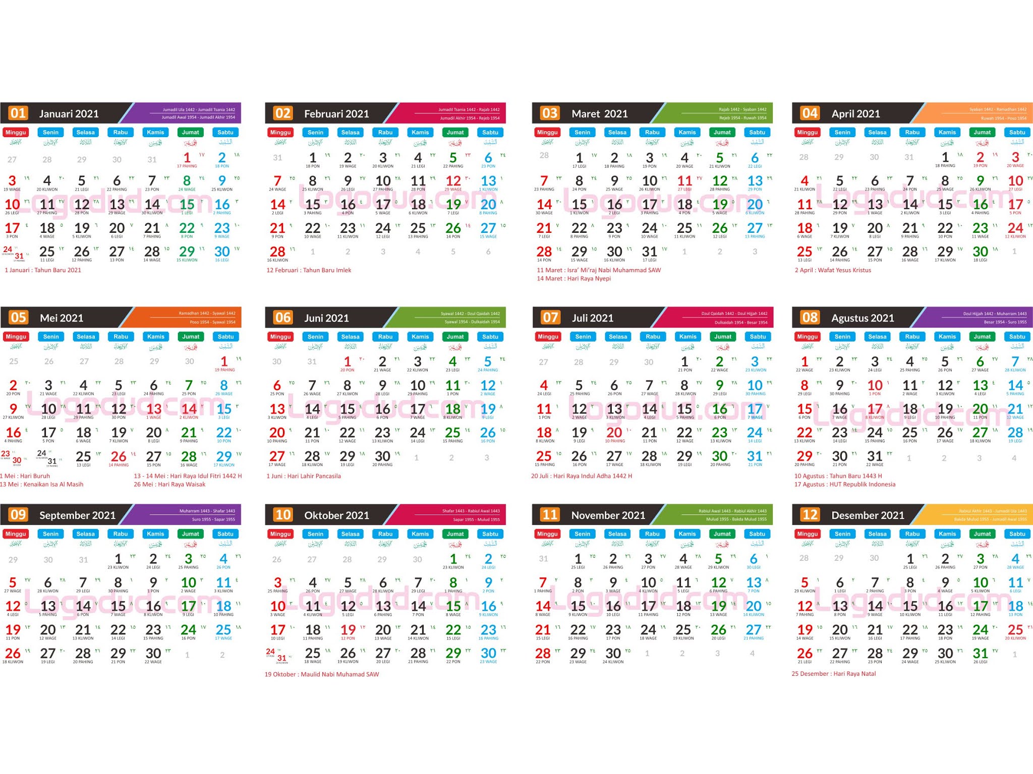 Jawa bulan 2021 tanggal april Kalender Jawa