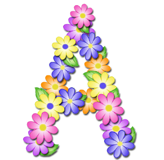 Abecedario con Margaritas de Colores. Colored Daisies Alphabet.