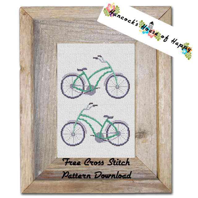 Free Bicycle Cross Stitch Pattern for Cross Stitching Beginners