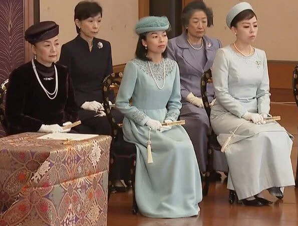 Emperor Naruhito, Empress Masako, Crown Prince Fumihito, Crown Princess Kiko, Princesses Kako, Mako, Nobuko, Akiko, Yoko, Hisako and Tsuguko