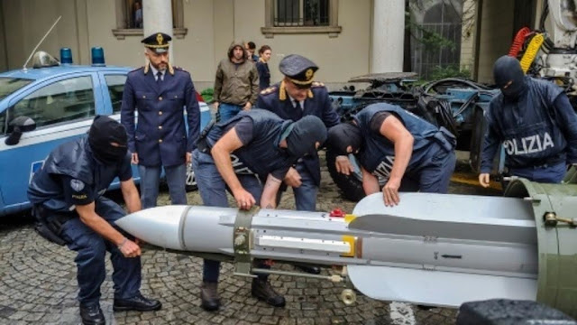 Police raided a "Neo-Nazi" camp in Italy, seizing anti-air missiles, weapons, and Nazi symbols.