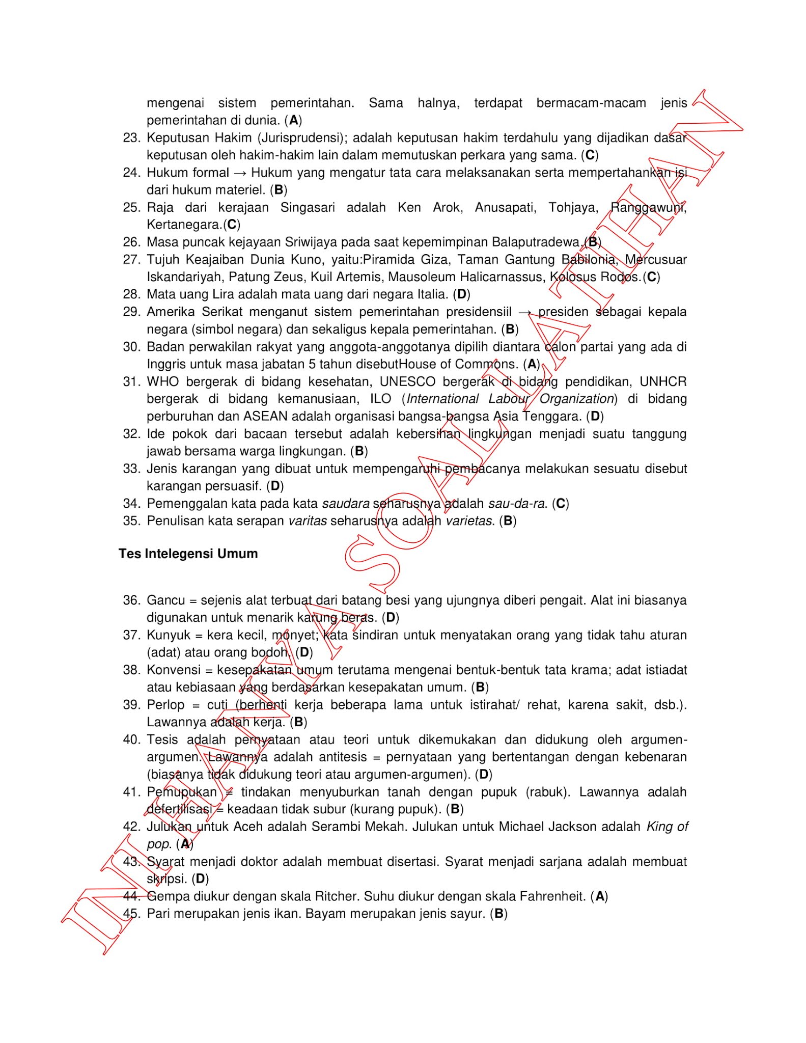 300+ Latihan Soal Tes CPNS SKD (TWK TIU TKP) 2021 + Kunci