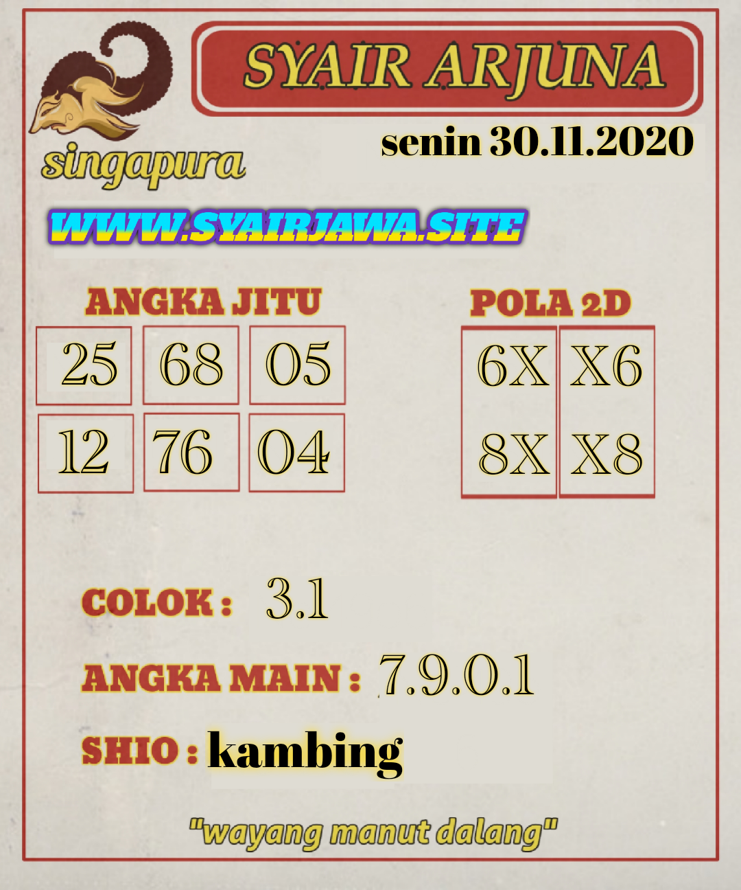 Syair SGP Hari Ini Senin 30-11-2020 - Syair SGP Hari Ini ...