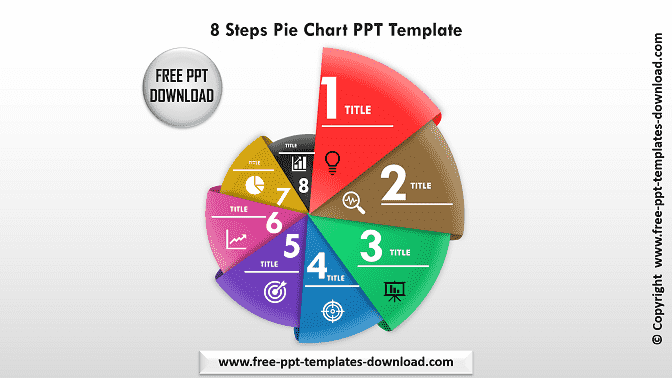 8 Steps Pie Chart PPT Template download