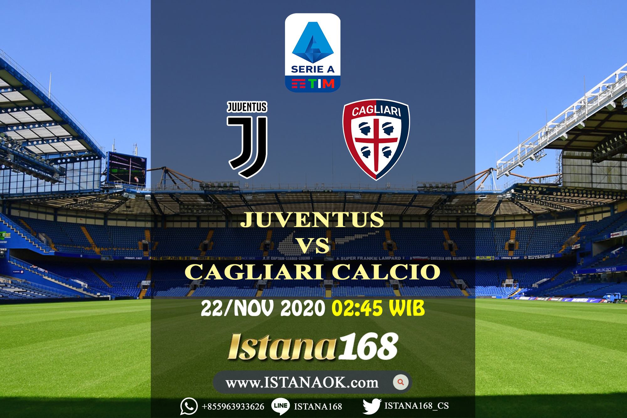Prediksi Bola Akurat Istana168 Juventus vs Cagliari 22 November 2020