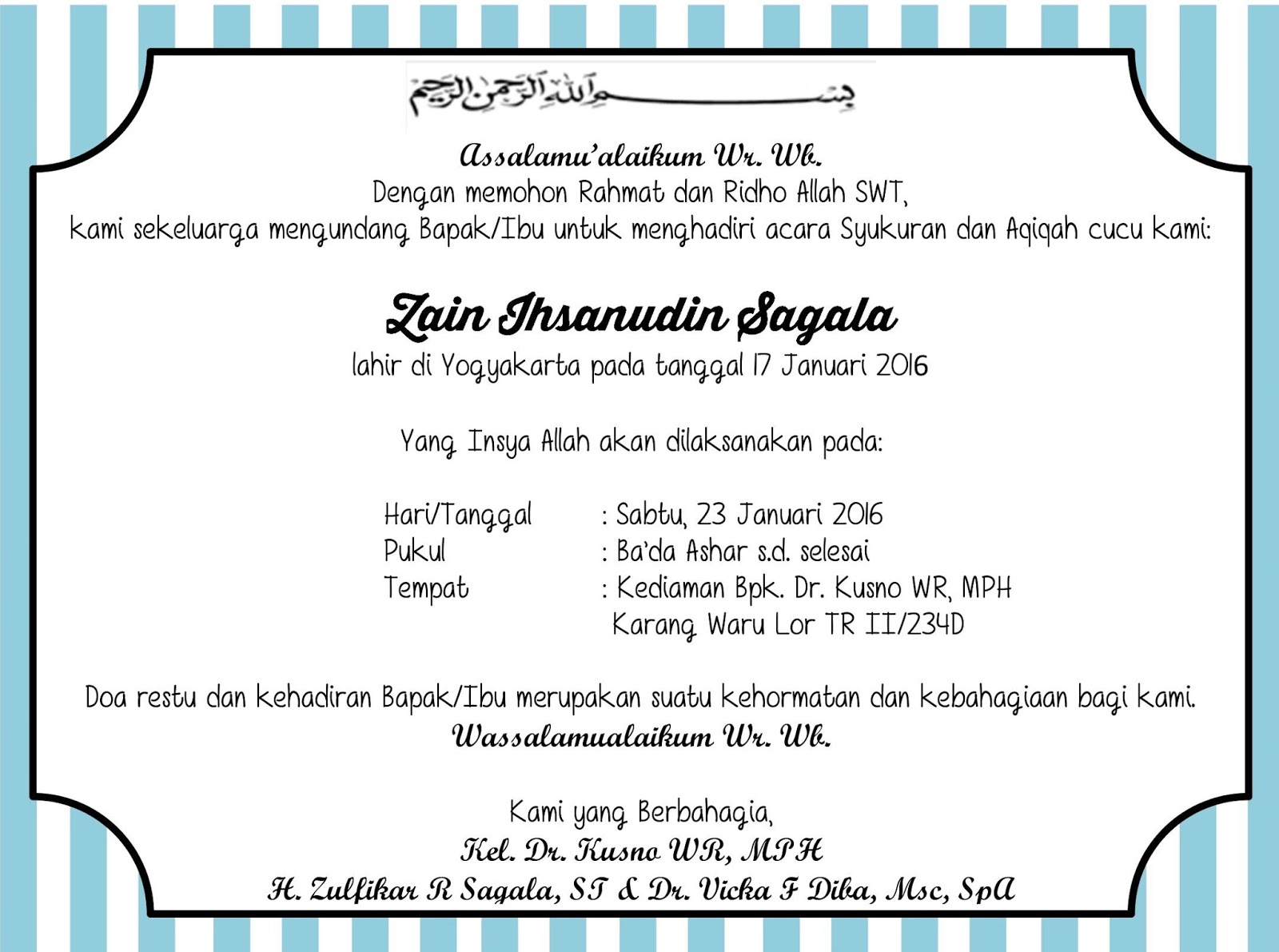 Walimatul Aqiqah Baby Z