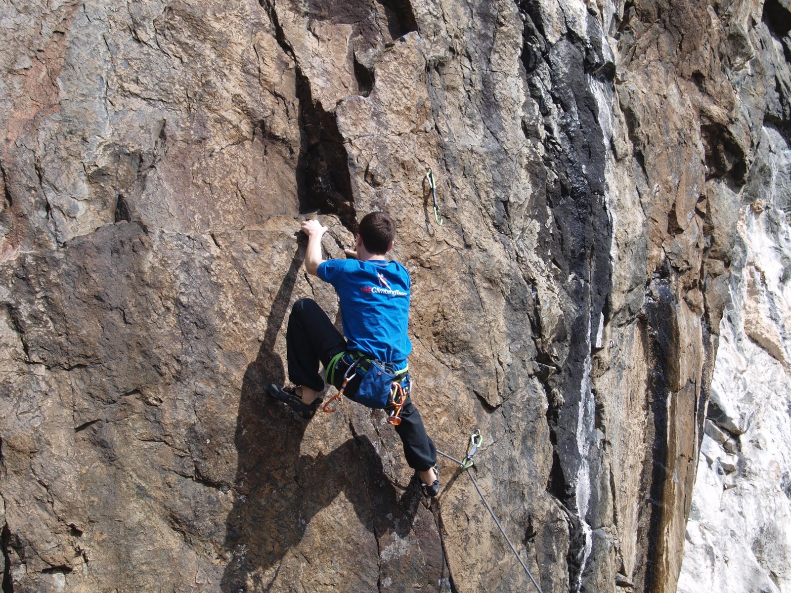 Stevie Addison Climbing Goat Crag