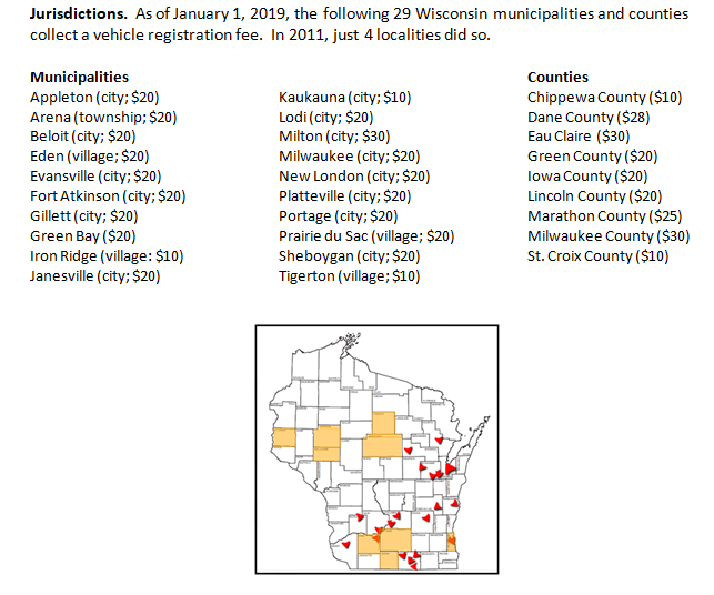 Retiring Guy's Digest Wisconsin wheel tax UPDATE Madison initiates