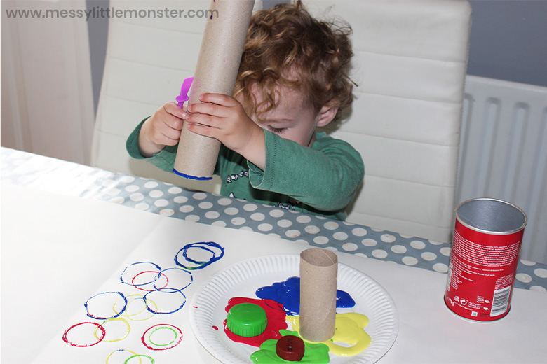 Circle Art Painting for Toddlers - Messy Little Monster