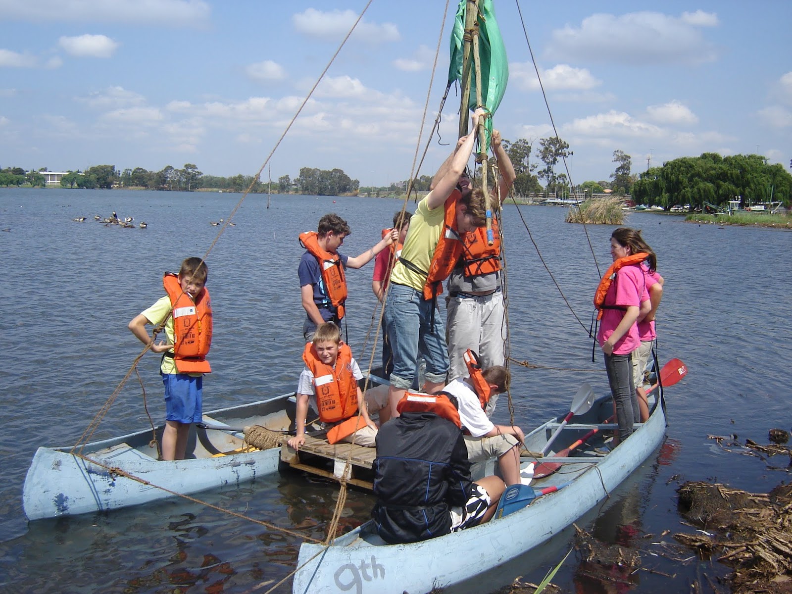 Ropes and Poles Canoe catamaran