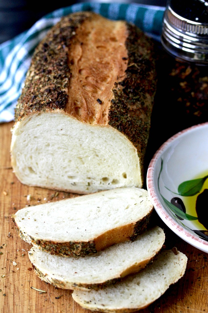 Easy Homemade Herb Crusted Italian Bread