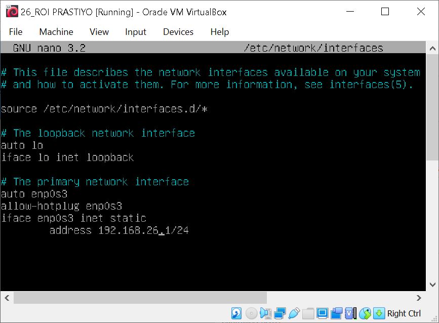 KONFIGURASI IP ADDRESS DEBIAN 10