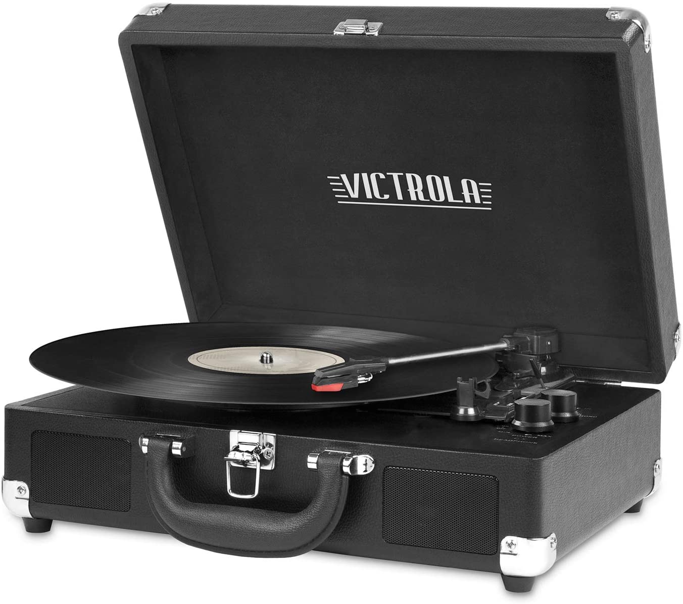 Victrola Vintage 3-Speed Bluetooth Portable Suitcase Record Player with Speakers