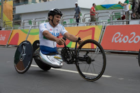 Zanardi in action for the Italian team at the 2016 Paralympics in Rio de Janeiro, where he won two gold medals