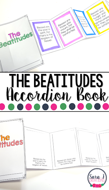 The Beatitudes Mini Book is the perfect activity for teaching kids about the Beatitudes from Matthew's version of the Gospel (Catholic edition)