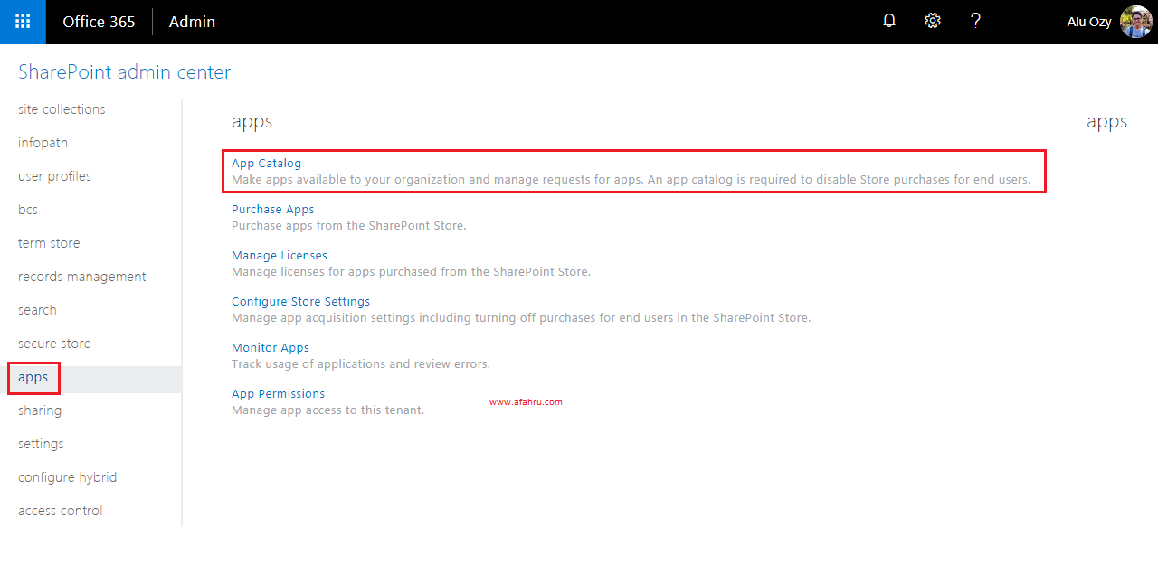 HowTo Create App Catalog Site in SharePoint Online Just a Note