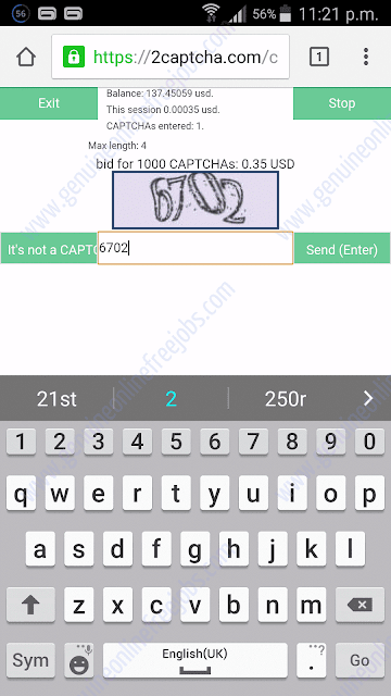 Number based data entry work on mobile phone