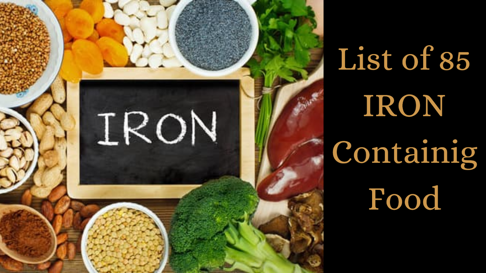 List of 85 iron containing food.