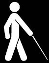 Blind person with cane graphic