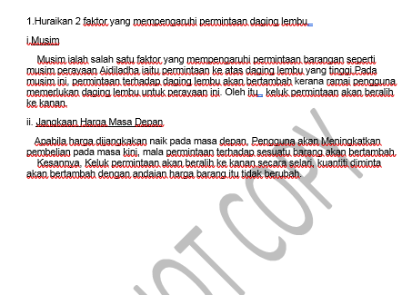 CONTOH JAWAPAN KERJA KHUSUS ARTIKEL EKONOMI MATRIKULASI