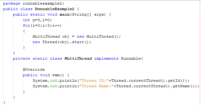 Multiple Thread using Thread class & Runnable Interface