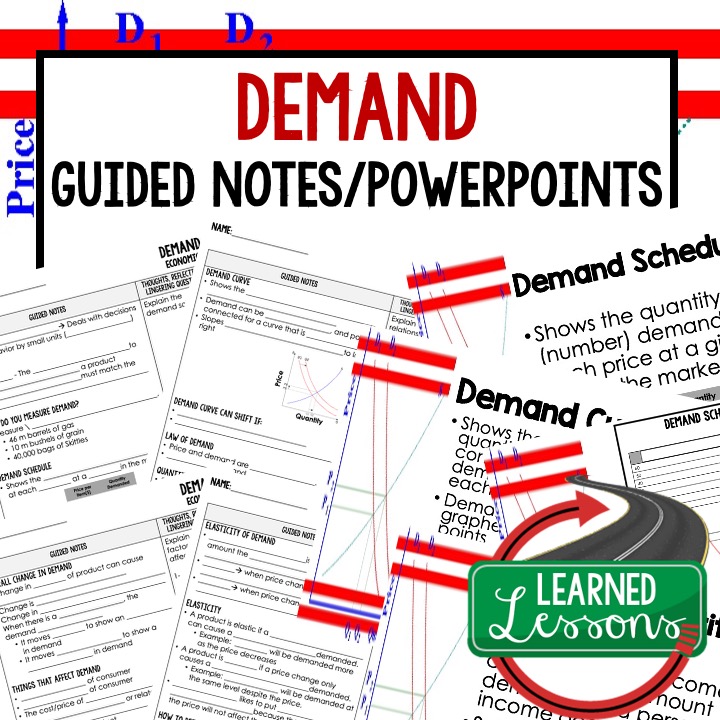 Economics Guided Notes, Economic PowerPoints Learned Lessons Teaching Materials