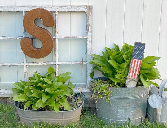 Decorating With Garden Junk and a DIY Wooden Frame