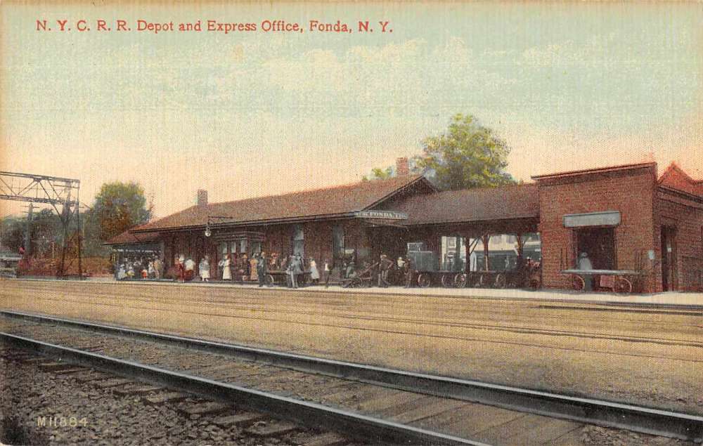 Vintage Railroad Pictures New York Central Depot, Fonda, N.Y.