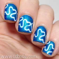 turquoise nail swirls