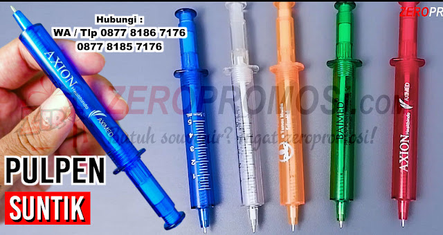 Jual Souvenir Pernikahan Pulpen Suntik Unik, Pulpen unik berbentuk suntikan, pen suntik promosi