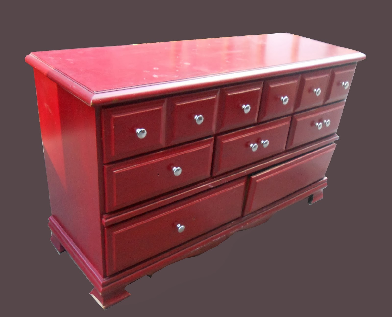 Uhuru Furniture & Collectibles Red Painted Shaker Style Dresser SOLD